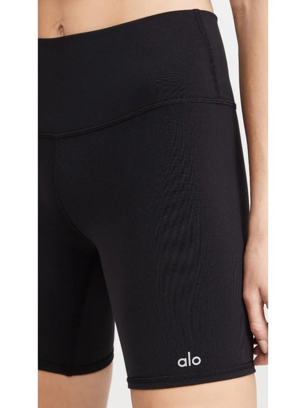 Alo Yoga High Waist Biker Shorts in Black Medium New Womens Leggings